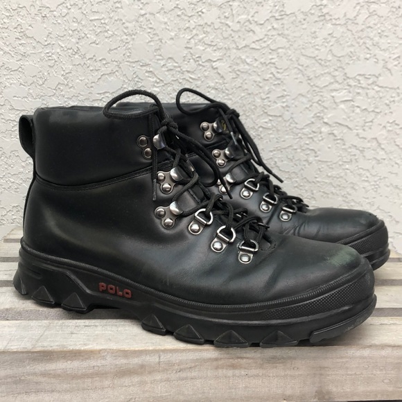 Polo by Ralph Lauren Shoes | Polo Ralph Lauren Hainsworth Black Leather Boots | Color: Black | Size: 8 | Hippiechicshoes's Closet